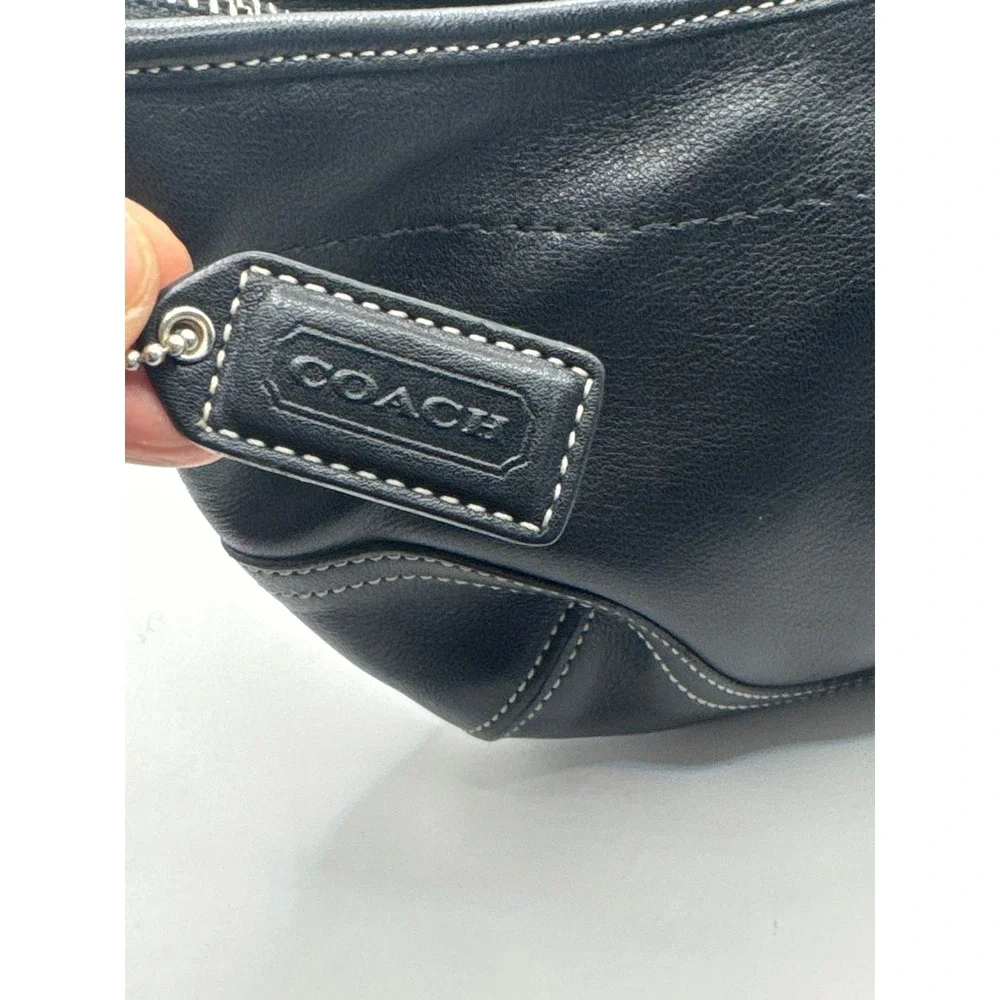 Coach Soho Black‎ Leather Small Hobo Shoulder Bag Purse N0 E043-4283